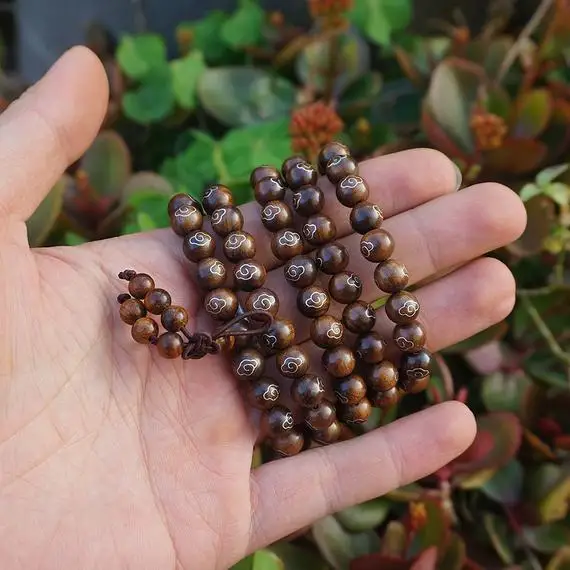 8mm Natural Rosewood Beads Inlay Silver , AAA Beads Beads 108 Buddhism Beads , Meditation Prayer Loose Beads Japa Mala Buddha