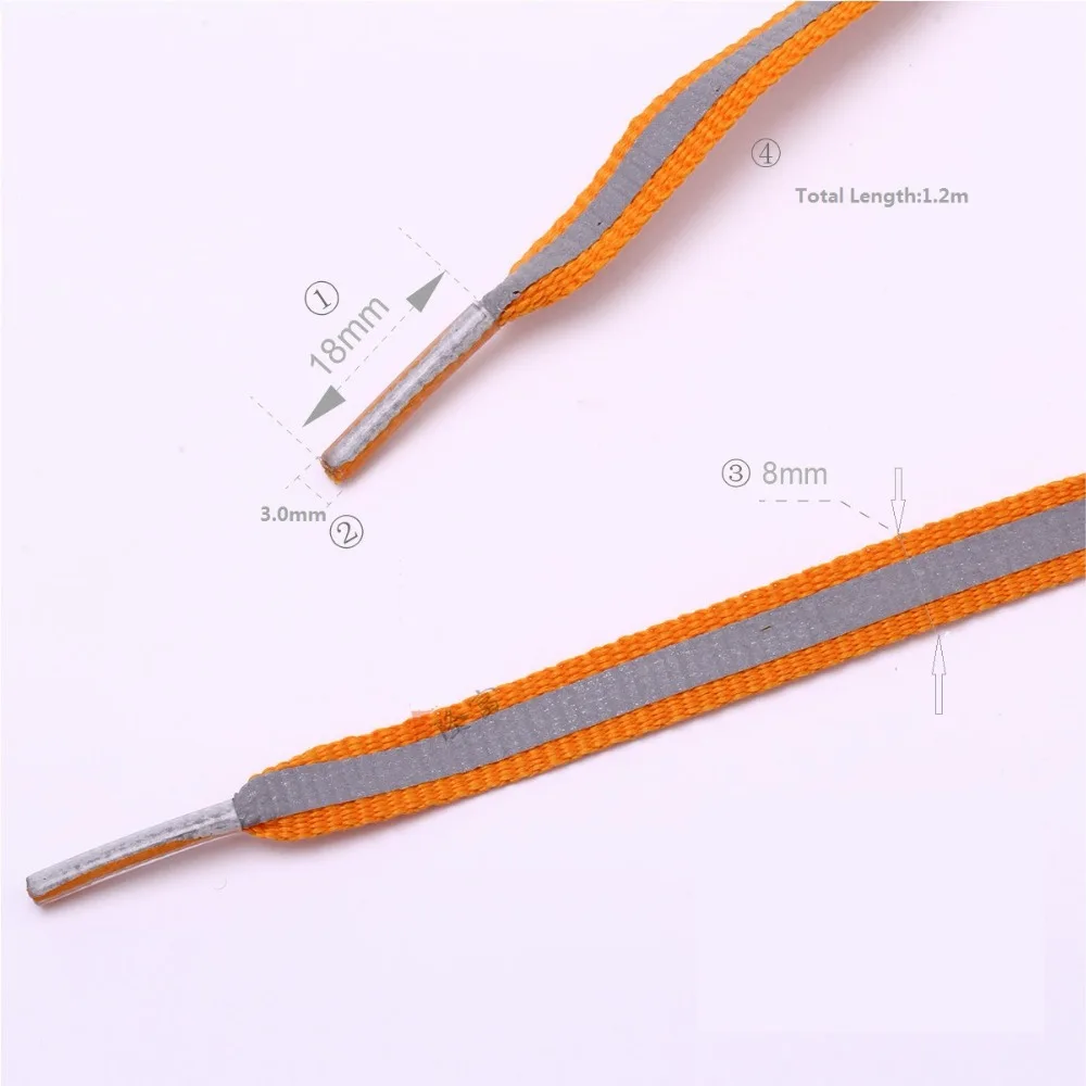 Two Sided Reflective Running Shoelace, Warning Webbing