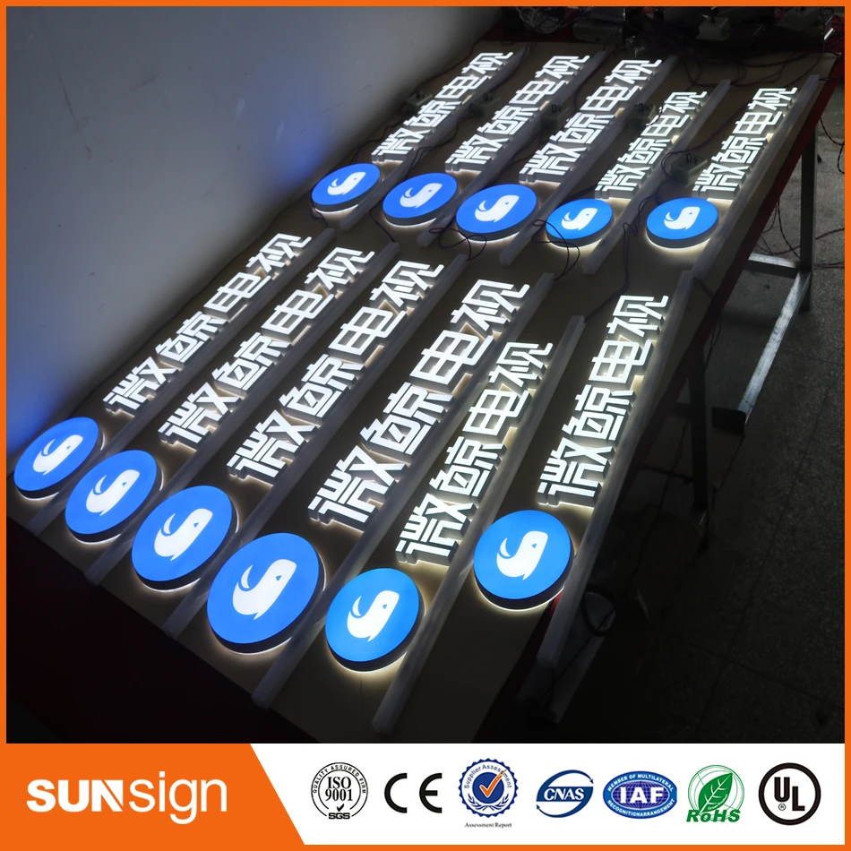 3D Lighting Acrylic Mini LED Channel Letter Sign / Bending Machine Making Acrylic face Lighting Letters