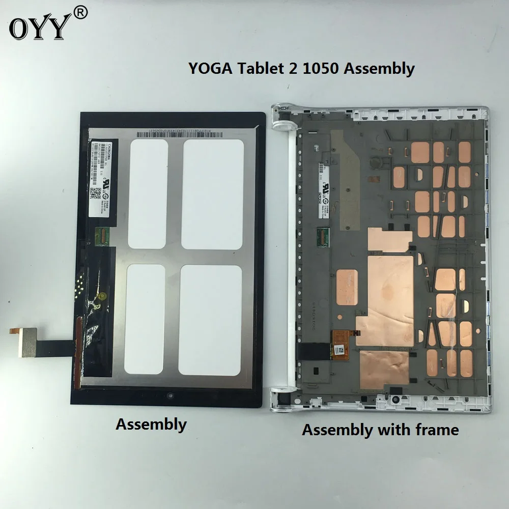 LCD Display Panel Monitor Touch Screen Digitizer glass Assembly with frame For Lenovo Yoga tablet 2 1050 1050F 1050L 1050LC