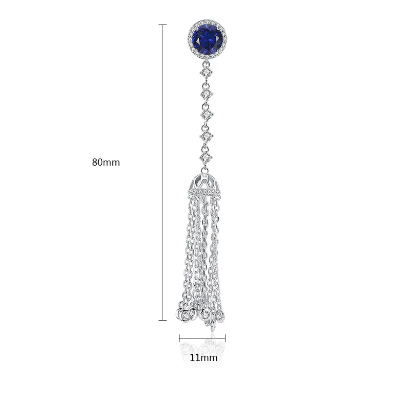 SINZRY HOT Genuine cubic zirconia micro paved round tassel long drop earrings for women elegant jewelry gfit