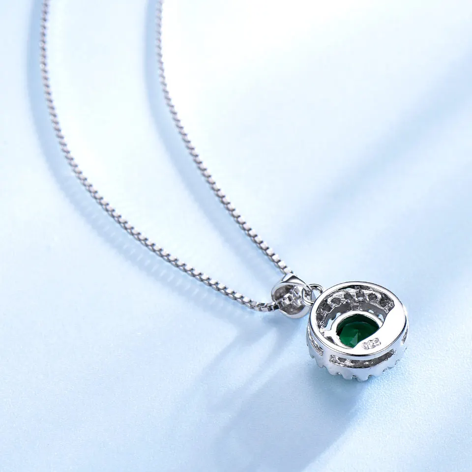 UMCHO Necklace 925 Sterling Silver Fine Jewelry Original Certified Luxury High Quality Natural Emerald Pendant for Women Korea