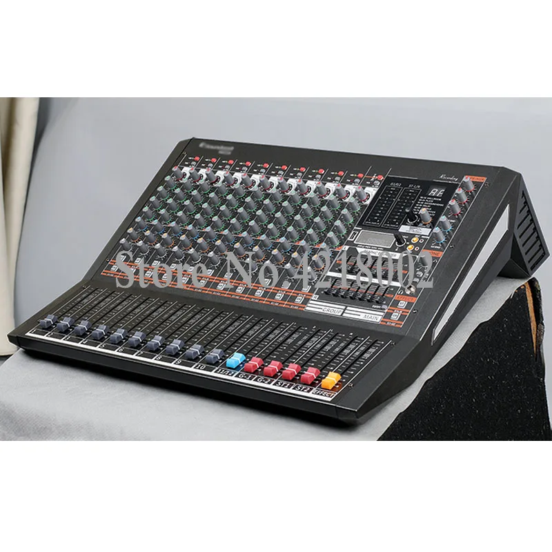 8 12 16 Channel Karaoke Audio Bluetooth Mixer Digital Microphone Mic Sound Mixing Console 48V Phantom Power USB Computer Monitor