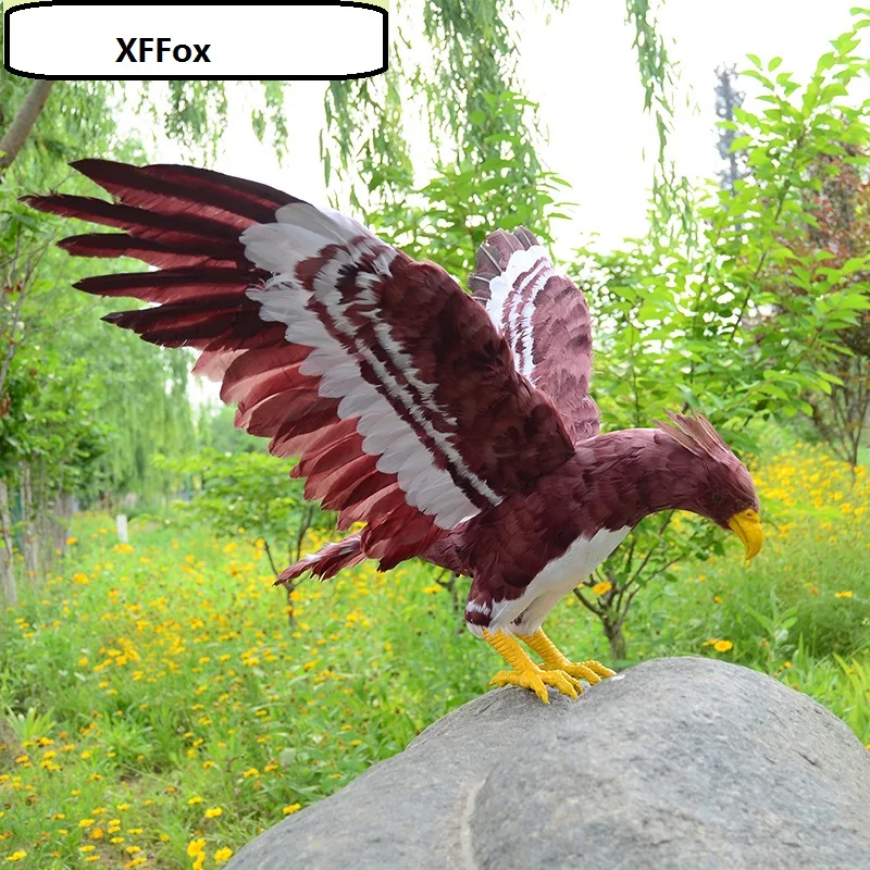 

huge simulation coffee eagle model foam&feather wings eagle bird toy gift about 50x100cm xf0932