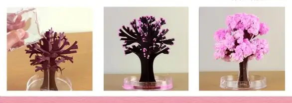 90mm Visual Magic Sakura Artificial Trees Decorative Growing DIY Paper Tree Gift Novelty Science Kids Toys Flower Tree Exploring