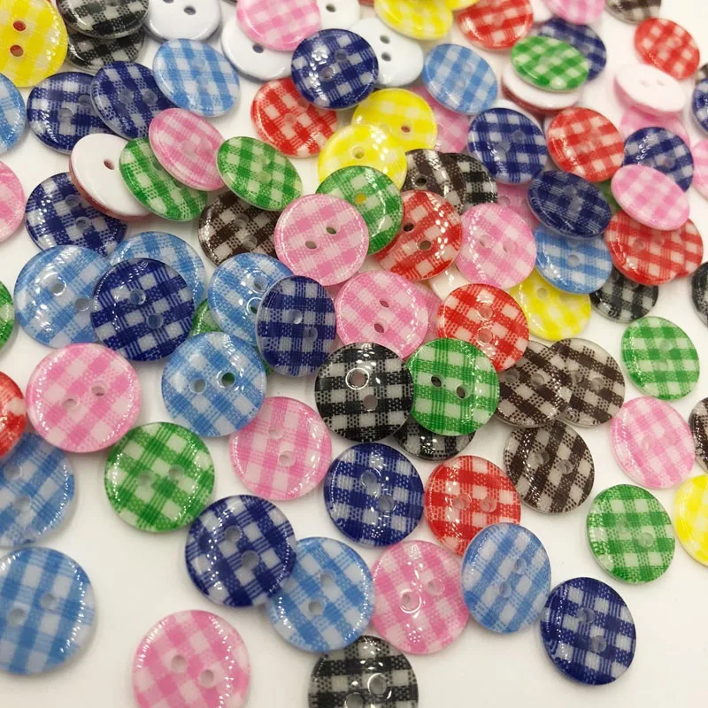 50/100pcs Lots Mix Colors Lattice Resin Buttons Shirt Apparel Sewing Accessories DIY Scrapbooking PT16