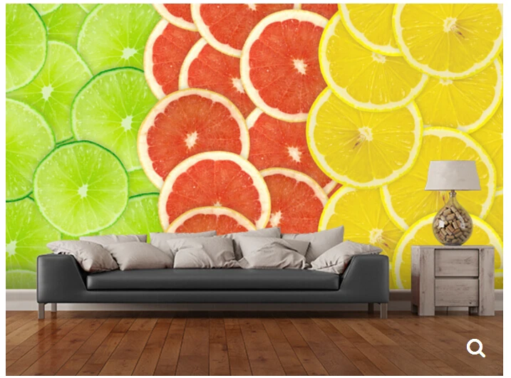 Custom photo wallpaper, Citrus Slices,3D wallpaper mural for living room bedroom restaurant wall waterproof PVC wallpaper