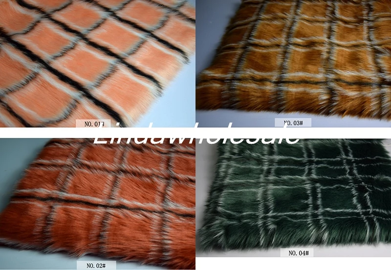 

New large plaid plush fabric,thick fox fur,clothing fabric,felt cloth,160cm*45cm(harf yard)/pcs