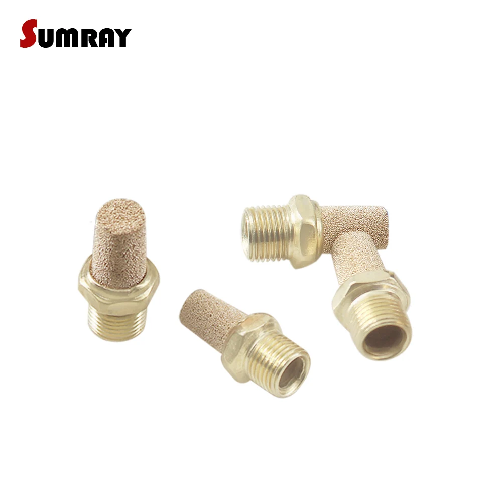 SUMRAY Pneumatic Parts Exhaust Mufflers BSL type dissipative Brass Mufflers for Pneumatic Air Control Valve