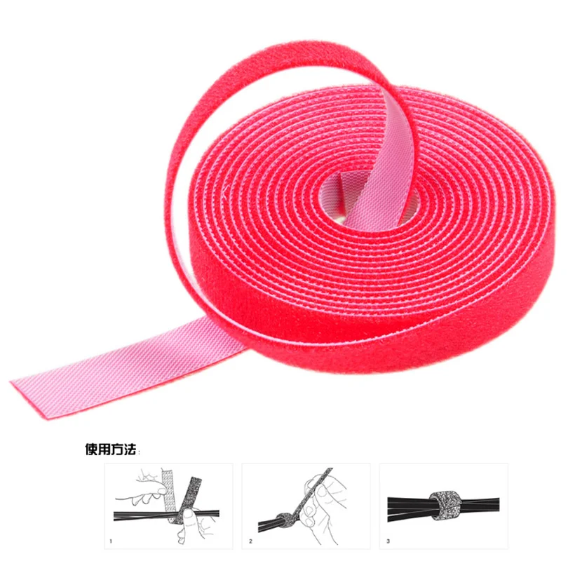 5M/ม้วนUltra-บางไนลอนสายรัดVelcroสายผูกสายไฟห่วงสายรัดไนลอนFastener reusable Magicสายรัด