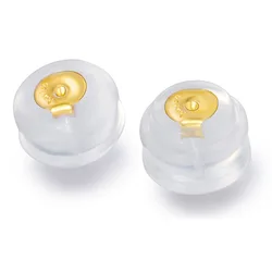 Silicone 18k Gold Stud Earring Back Plug Fine Jewelry Accessories Findings