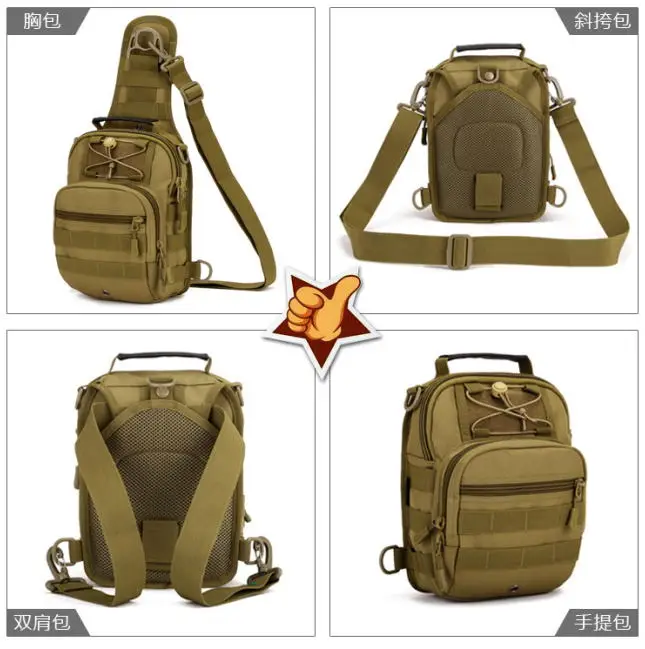 Outdoor  Camo Waterproof man chest Sport Handbag Shoulder bag Men Camping multifunction Crossbody Backpack Walking Bag