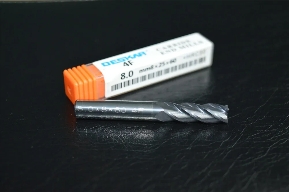 Frete grátis 8 mm 8 * 8 * 25 * 60-4F 4 flauta praça de moagem ( HRC50 )
