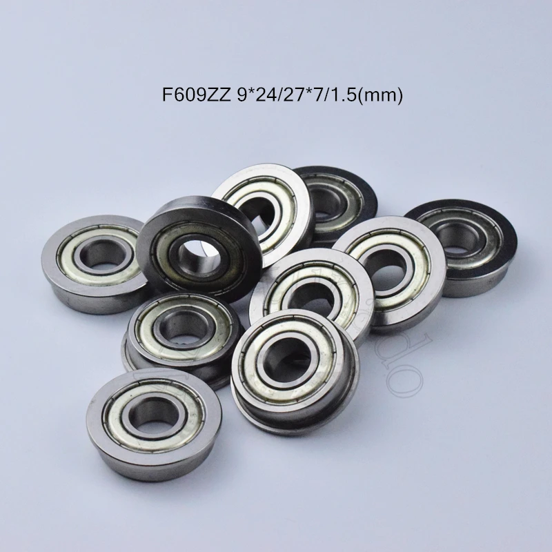 

F609zz 9*24*27*7*1.5(mm) 10pieces Flange bearing metal sealed ABEC-5 chrome steel miniature bearings hardware