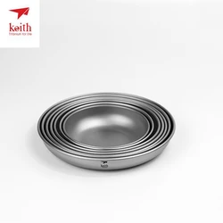 Keith Titanium Plate Camping Titanium Dishes Saucer Outdoor Tableware Camping Plates Cutlery 150ml-450ml Ti5371 Dropshipping