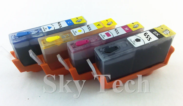 4PK Full Ink Refillable Cartridge suit for HP655XL , H-655 XL suit for HP 3525  4615 4625 5525 6520 6525 etc , With ARC Chips