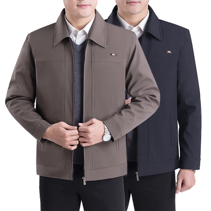 

Middle-aged and older men's father coat male spring middle-aged jacket thin section men's jacket dad loose shirt W374