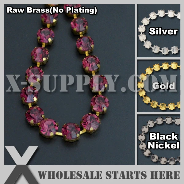 

SS47 Handmade Round Rhinestone Cup Chain for Jewelry,DIY,Amethyst Rhinestones