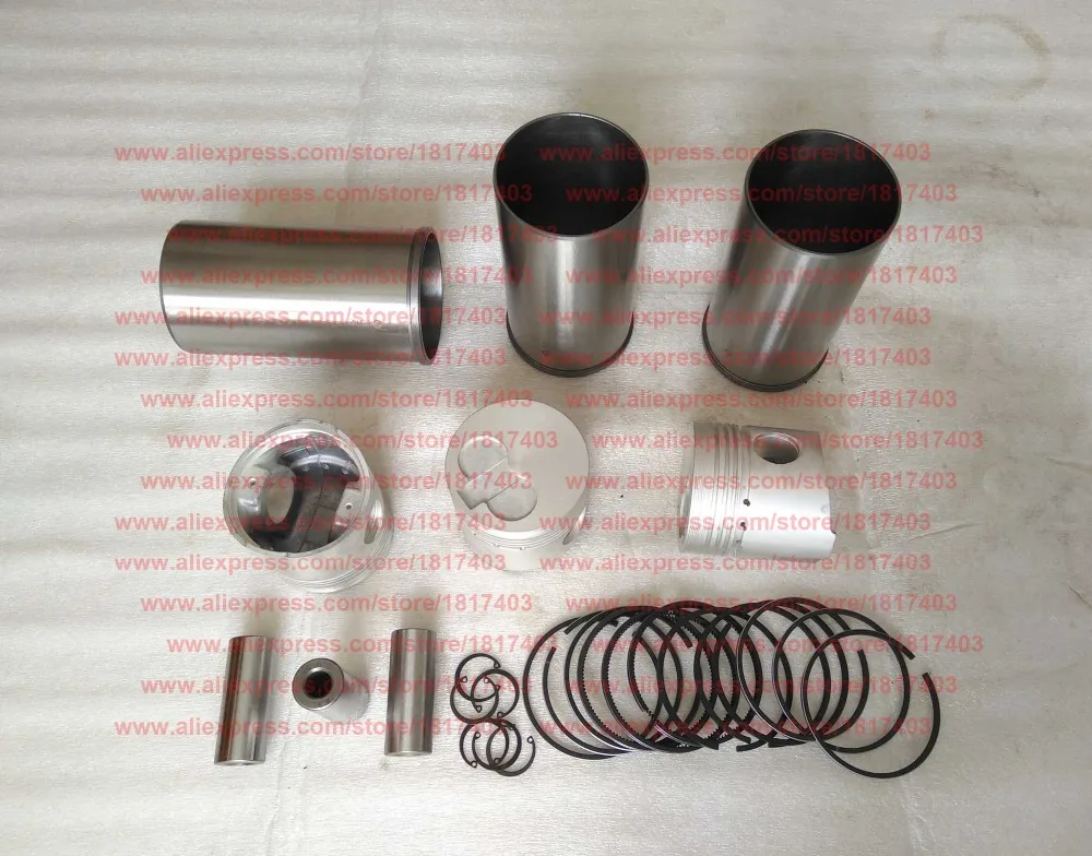 Piston, Cylinder sleeve, Piston ring, Piston pin, Circlip, Mahindra Fengshou, NJ385 engine, MFS254, 274, Estate, Lenar tractor