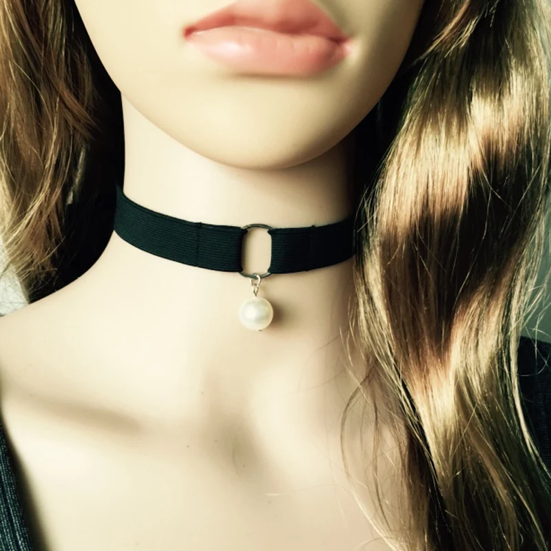 90's  Black the tensile elastic material Choker harness  women Gothic necklace harness Handmade With Charm Gothic Emo For Women