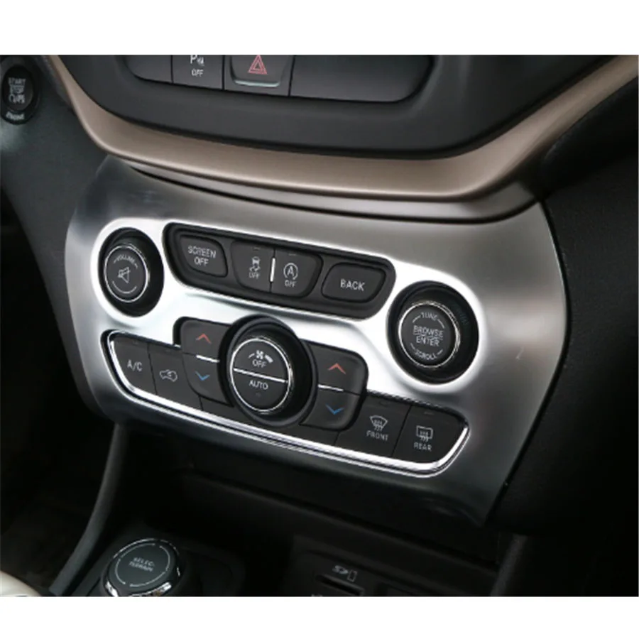 1Pc ABS Interior Car Air Conditioning Switch Decoraiton Bezel Panel Cover Sticker Styling For Jeep Cherokee 2014-2016