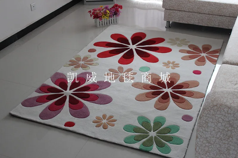 American rustic carpet flower polyacrylonitrile fiber carpet living room carpet bedroom bed carpet