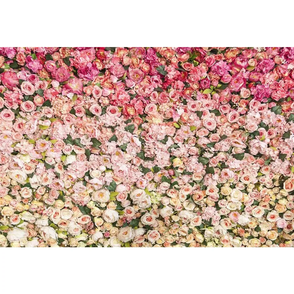 

Romantic Flower Wall Backdrop for Wedding Photography Printed Pink Cream Rose Blossoms Girls Party Themed Photo Booth Background