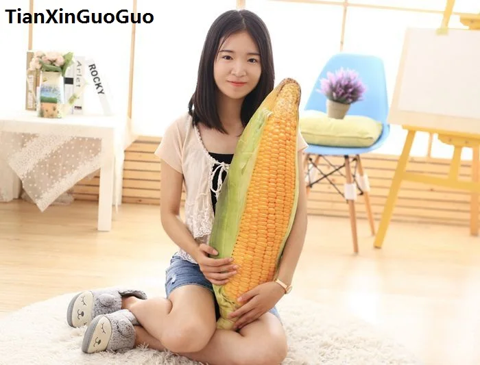 3D Dimensional corn plush toy large 70cm creative cushion zipper closure throw pillow birthday gift s0159