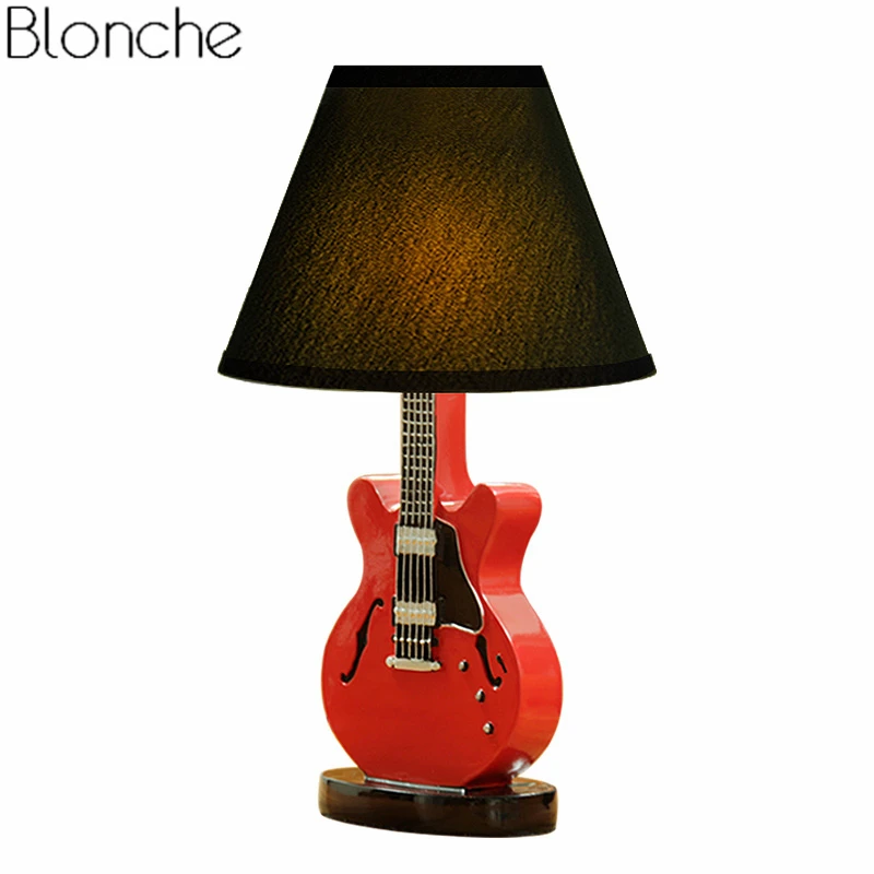 

Modern Creative Guitar Table Lamp for Children's Room Bedroom Bedside Lamp Led Stand Study Desk Light Fixtures Home Art Decor