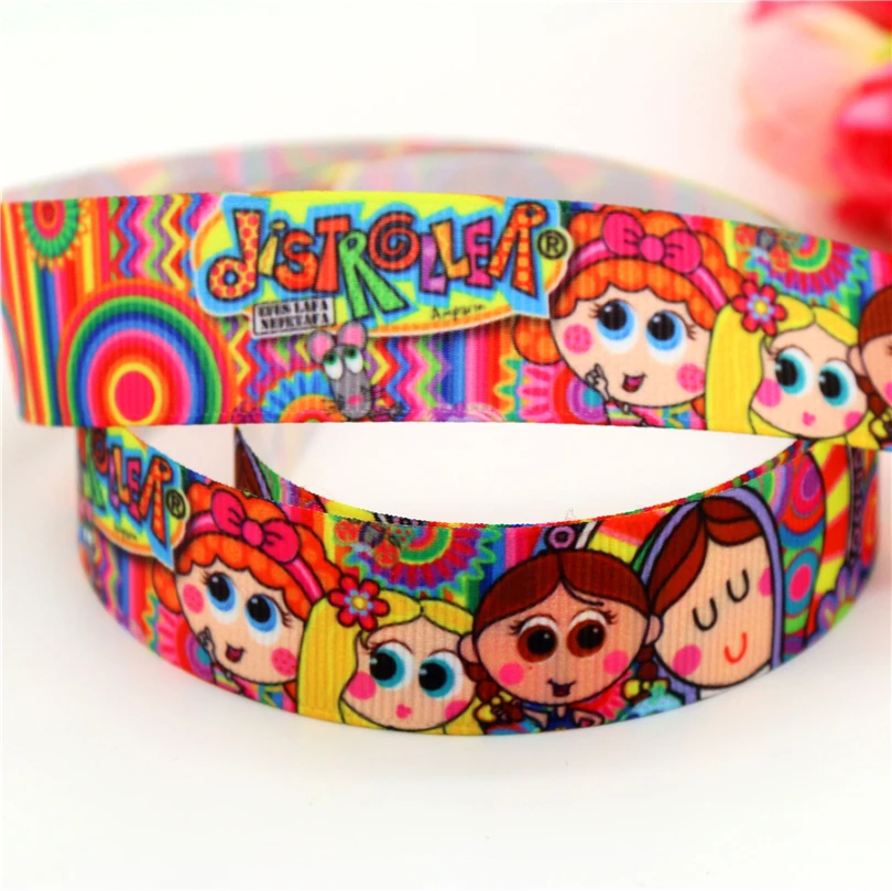 DHK-Cinta de grogrén con estampado distroller, accesorio para el cabello de 7/8 pulgadas y 5 yardas, para decoración de fiestas, OEM, 22mm, C1196