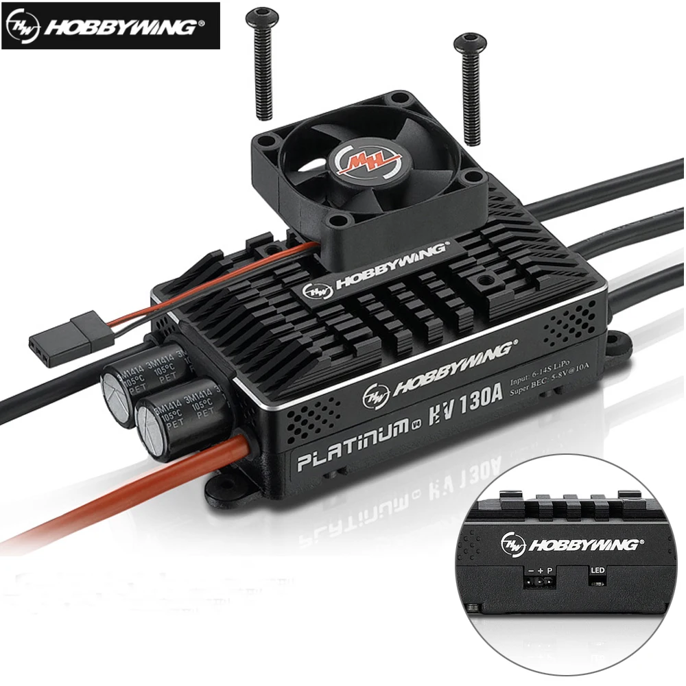 

Hobbywing Platinum HV 130A SBEC V4 BEC & 130A OPTO V4 without BEC Empty mold Brushless ESC for RC Drone Helicopter Aircraft