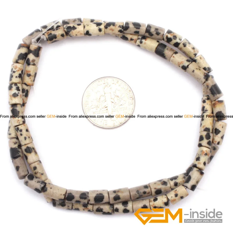 4x6 Column Tube Natural Stone Beads Aventurine Jades Dalmatian Jaspers Agates DIY Beads For Jewelry Making