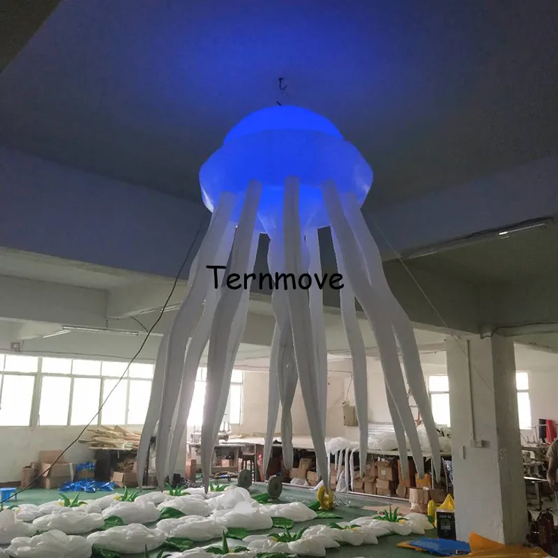 inflatable seajelly Customized Led Balloons 2m/3m Height White Inflatable Lighting Jellyfish for Club and Concert