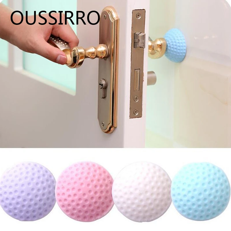 2Pcs Thick Anti-collision Wall Stickers Handle Door Lock Protective Cover Solid Color Wall Anti-collision Pad Door Wall Stickers