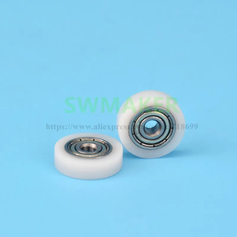 3*14*4mm  wrapped plastic bearing pulley 623ZZ inner hole 3mm plane roller plastic wheel