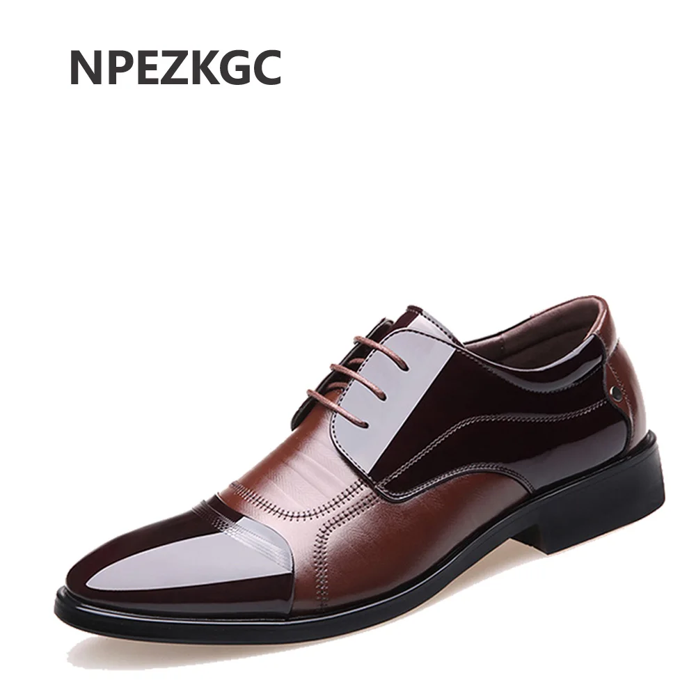 NPEZKGC New Spring Fashion Oxford Business Men Shoes Genuine Leather High Quality Soft Casual Breathable Men\'s Flats Zip Shoes