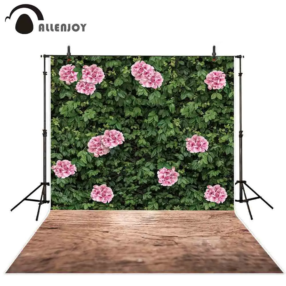 Allenjoy photography backdrop flower wood grass bush wedding photo studio background photocall photophone photozone prop shoot