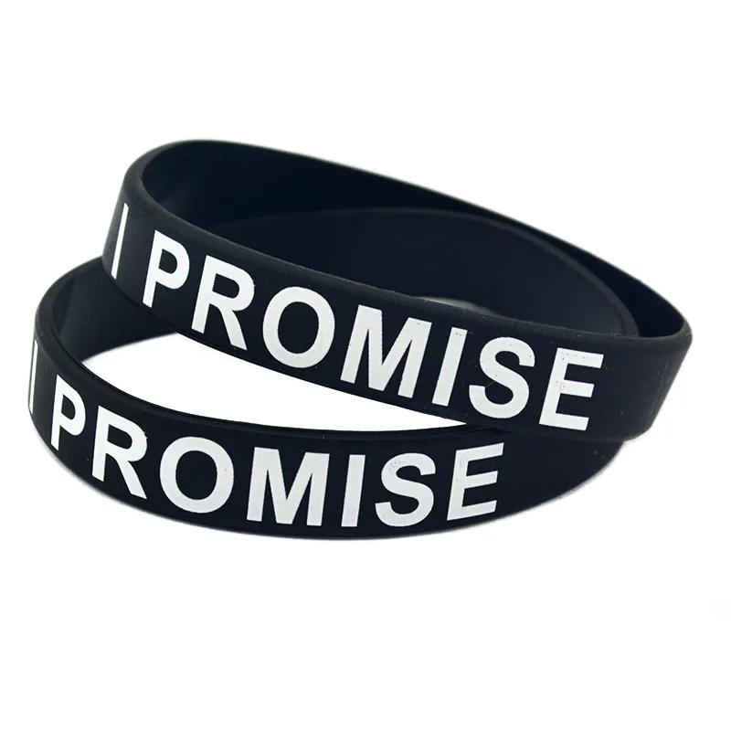 50 Stück I Promise Silikonkautschuk-Armband, motivierende Sport-Gummi-Armbänder, Unisex – Detail 6