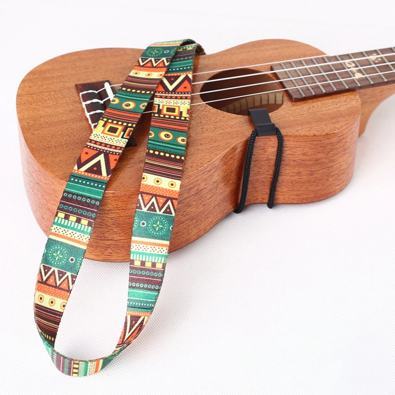 Guitar Ukulele Strap Ethnic Pattern Adjustable Nylon Clip On Ukulele Strap Belt Sling With Hook Ukulele Guitar Accessories