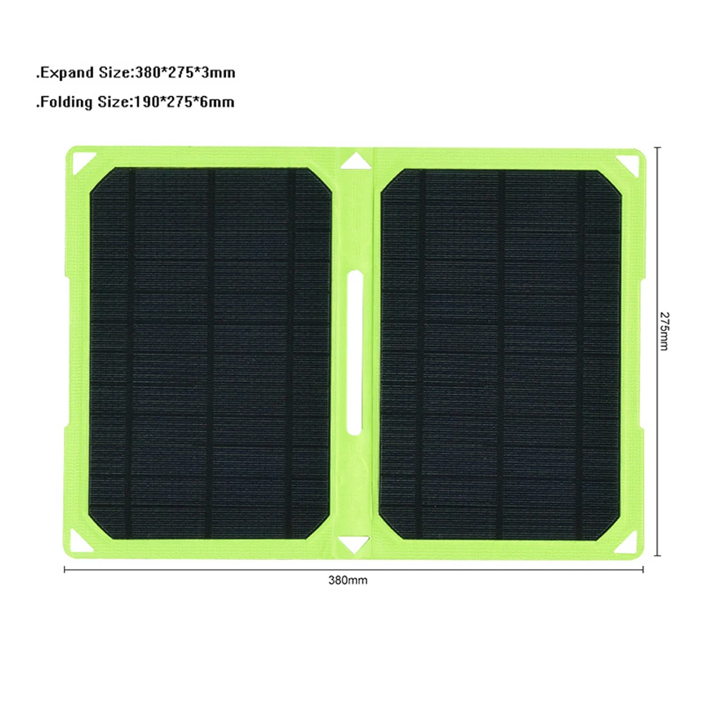 Balaike solar battery charger 14W 5V Solar Panel Green Folding Charger Mobile Power contain 2 pcs panel solar for mobile phone