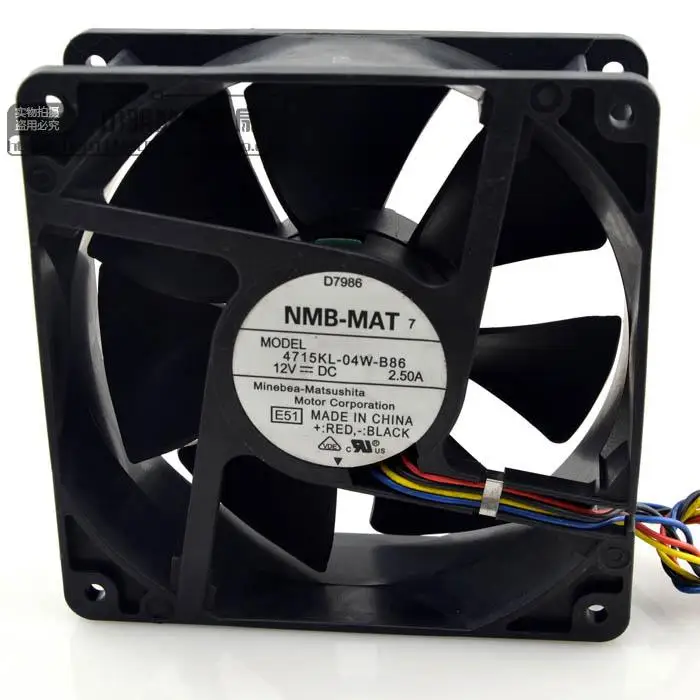 

Free Shipping NMB 12038 12V 2.5A 4715KL-04W-B86 4 wire server fan For PE840 PE850 D6168