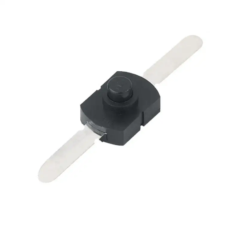 10PCS 1712-CC ON OFF Black Flashlight Control Switch 2 pins Table Light Longer Feet Parallel Central Button 17*12mm