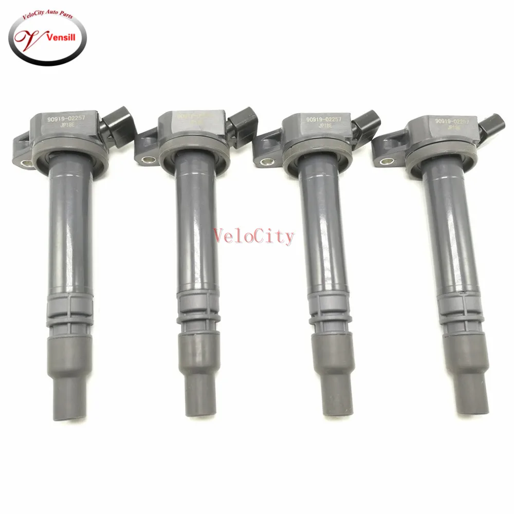 Set of 4 Ignition Coils Part No# 90919-02257 9091902257 GN10909 Fits 2010-2016 Ractis 2005-2011 Yaris 2012-2018 Auris