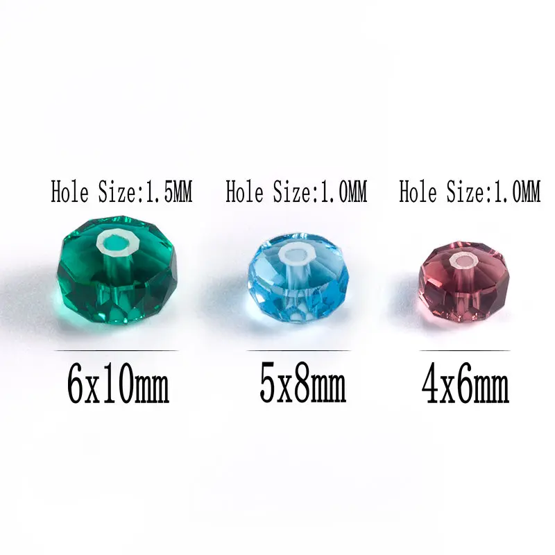 Best Quality 6-10mm Austria crystal wheel beads Loose Spacer Rondelle Beads faceted Glass Beads for Jewelry making Bracelet DIY