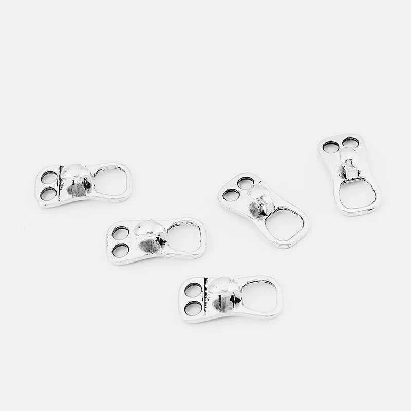 10Sets Double Holes Hook Clasp Bracelet Finding For 5mm Round Leather Cord Jewelry Accessories