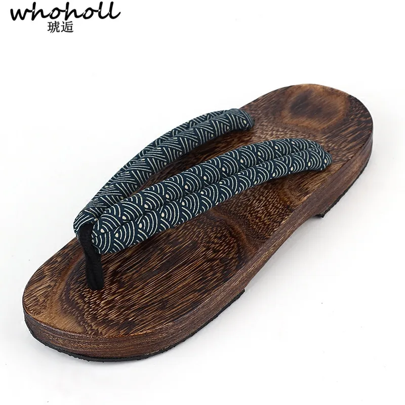 WHOHOLL-Costumes de cosplay anime japonais Geta pour hommes, sandales d'été, chaussures plates en bois, sabots, pantoufles, tongs