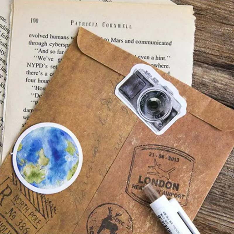 46 Pcs/box Traveling Alone Stickers Kawaii Decoration Diary Album Adhesive Paper Sticker Planner Scrapbooking Sticker Stationery