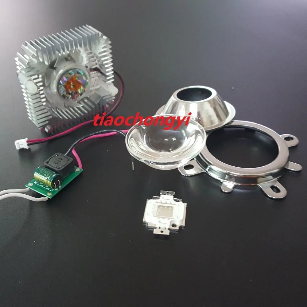 HOT 10W High Power LED 900mA 12V + 10Watt Driver + 50mm Lens+10w Heatsink