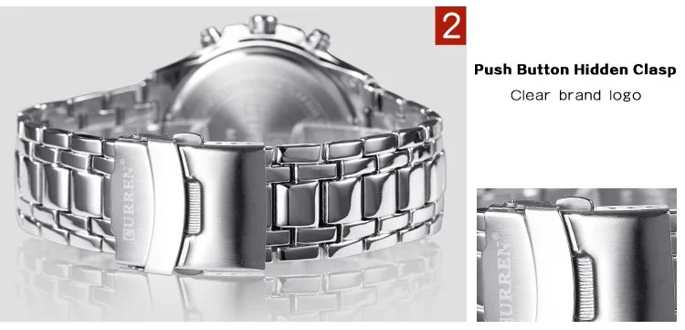 2022CURREN Top Marke Quarzuhr Männer Wasserdichte Sport Military Armbanduhr Männer Business Edelstahl Männliche Uhr Reloj Hombre – Detail 9