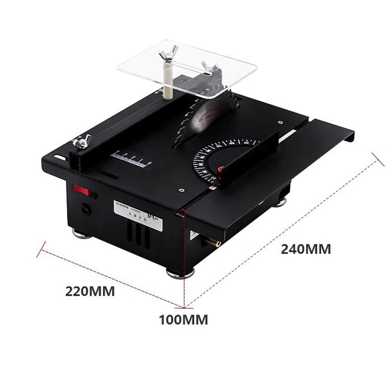 100W Mini Table Saw Woodworking Electric Bench Saw Speed Angle Adjustable Electric Circular Saw for Wood Plastic Acrylic Cutting